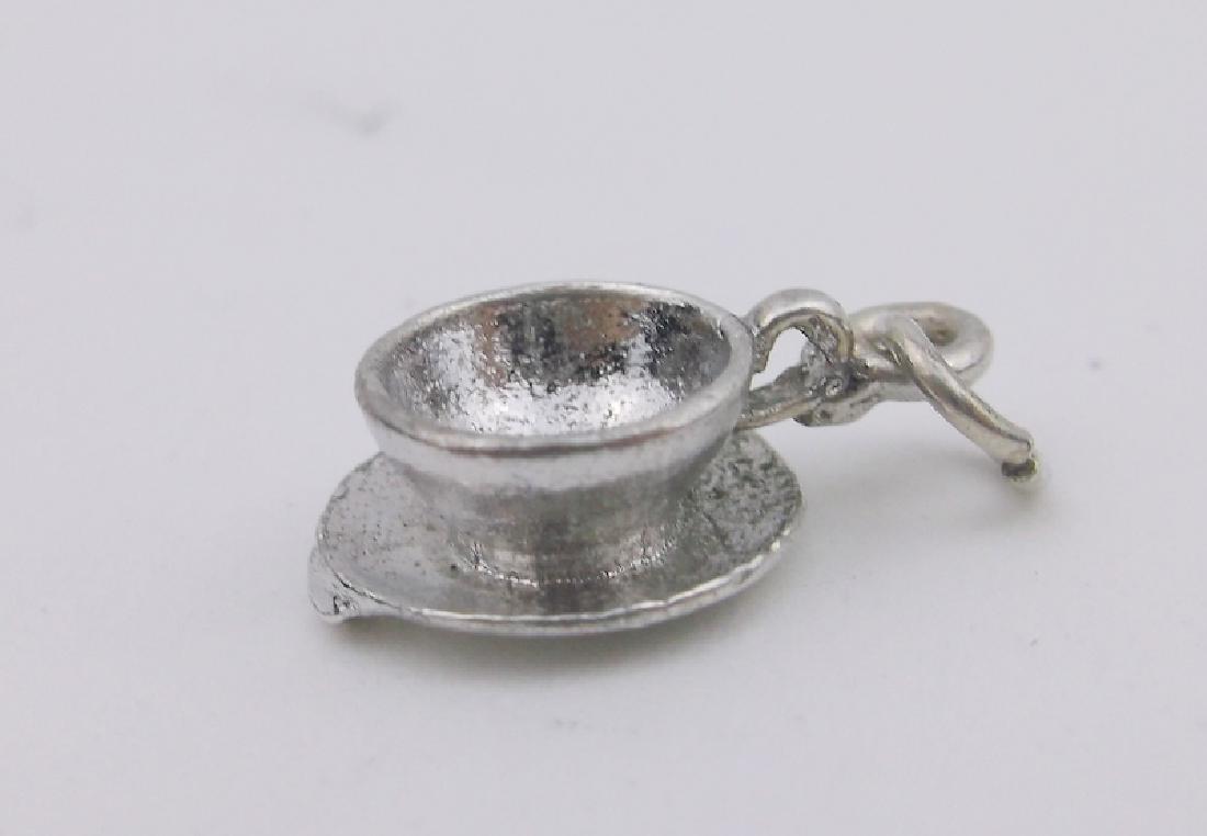 Gorgeous Antique Sterling Tea Cup Charm (1 of 1)