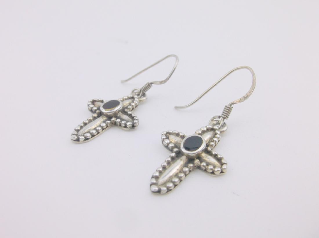 Beautiful Sterling Silver Cross Earrings Thick: excellent condition