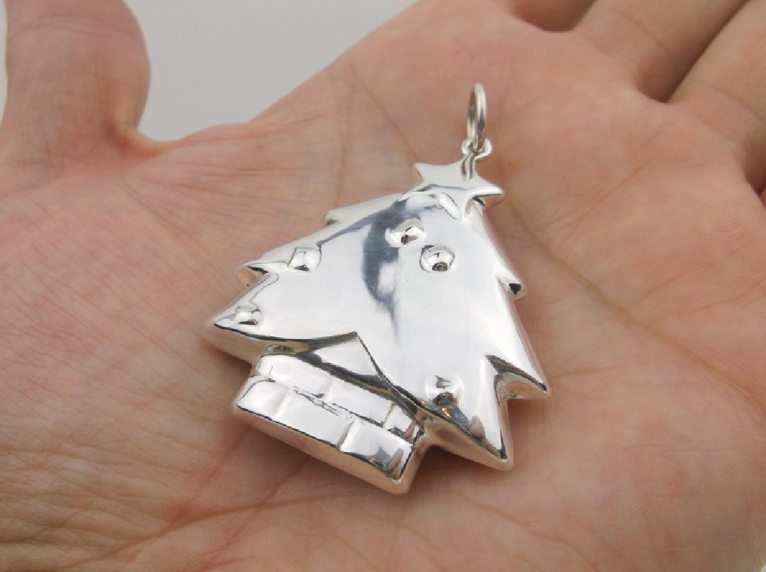 Stunning Huge Sterling Christmas Tree Pendant: excellent condition