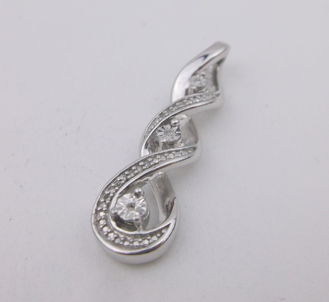Stunning Sterling Genuine Diamond Pendant (1 of 2)