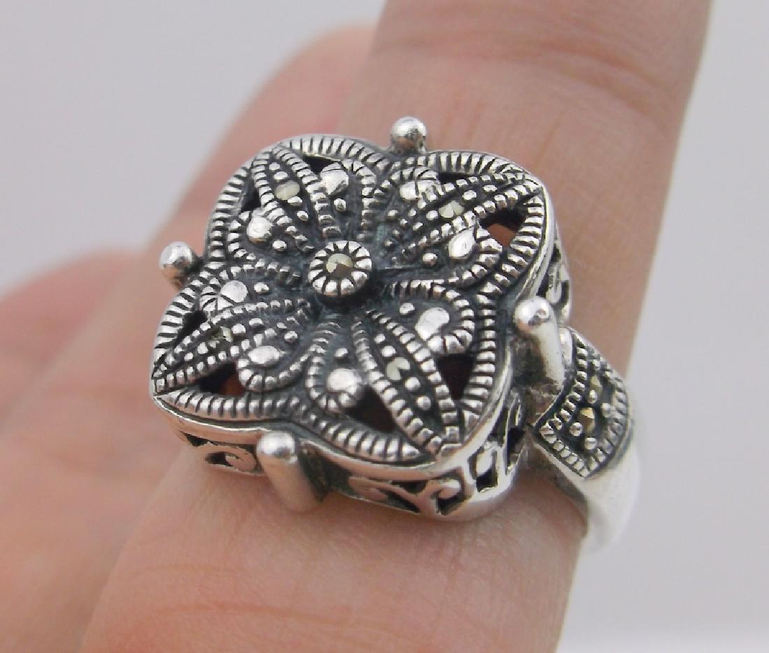 Stunning Sterling Silver Marcasite Ring 7 (1 of 3)