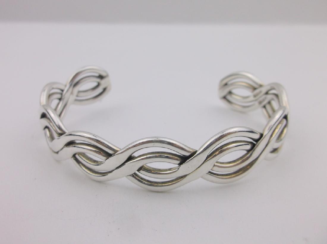 Stunning Thick Sterling Silver Cuff Bracelet (1 of 2)