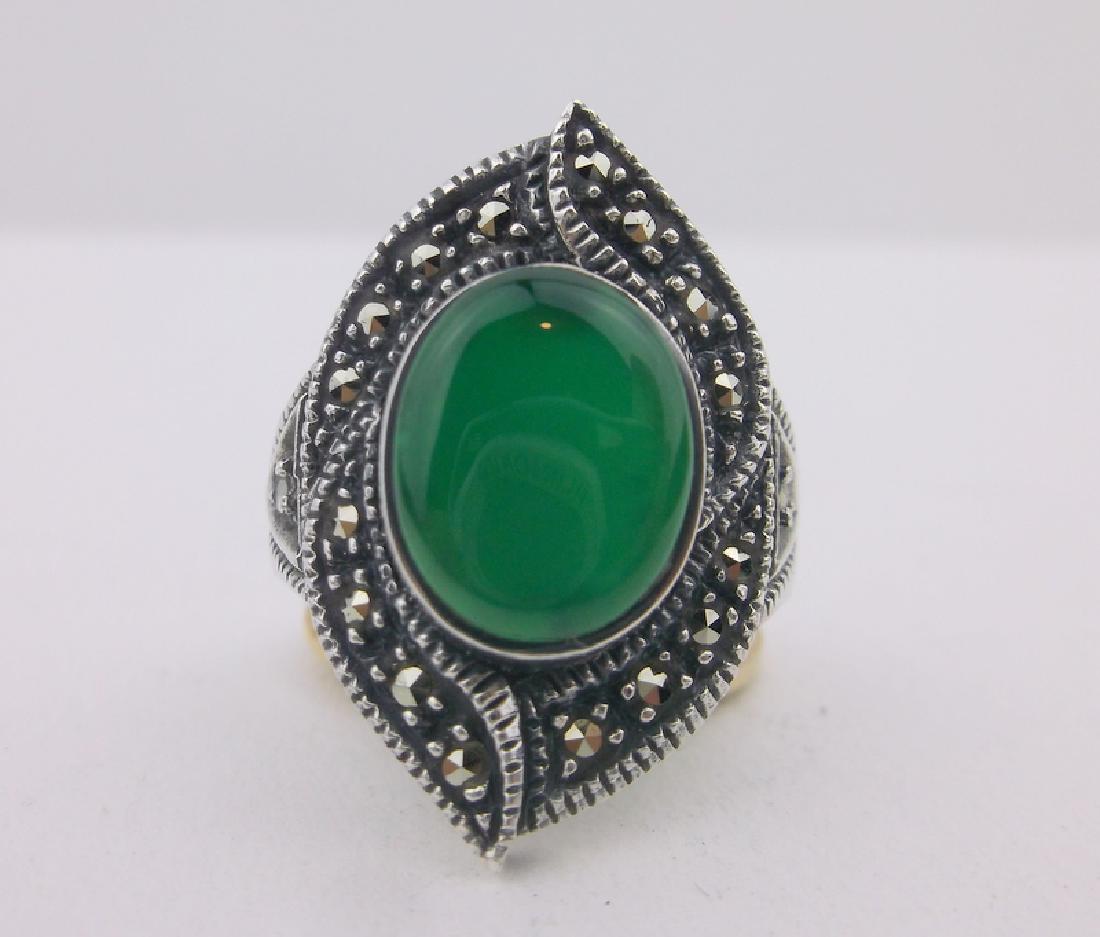 Nicky Butler Sterling Green Stone Ring 7 (1 of 4)