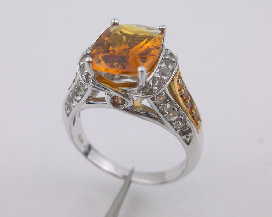 Stunning Sterling Silver Citrine Topaz Ring 10 Designer (1 of 4)