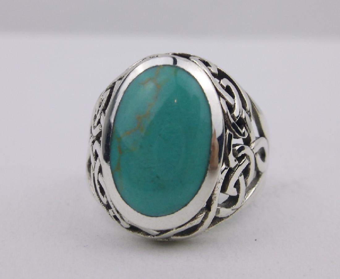 Stunning Sterling Silver Turquoise Ring 7 (1 of 2)