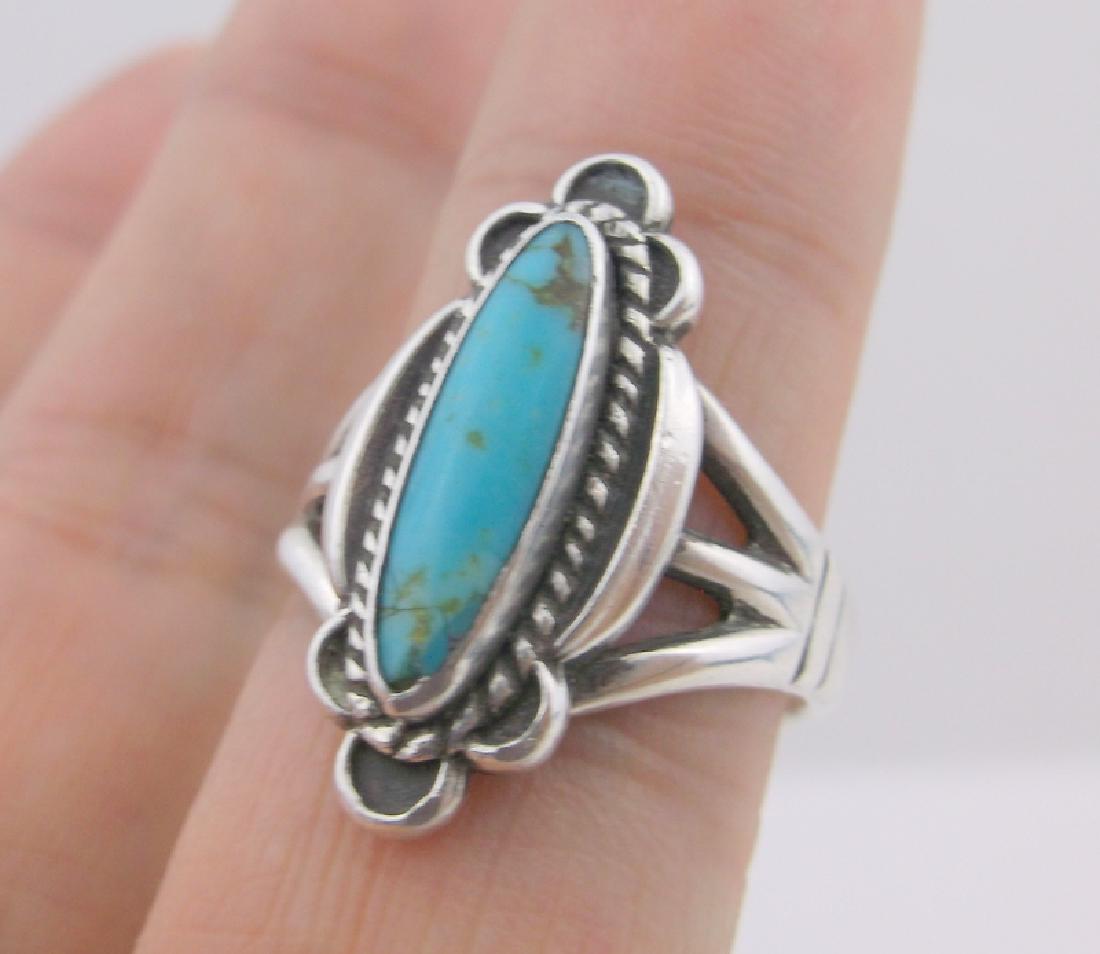 Stunning Navajo Sterling Turquoise Ring 7.5 (1 of 2)