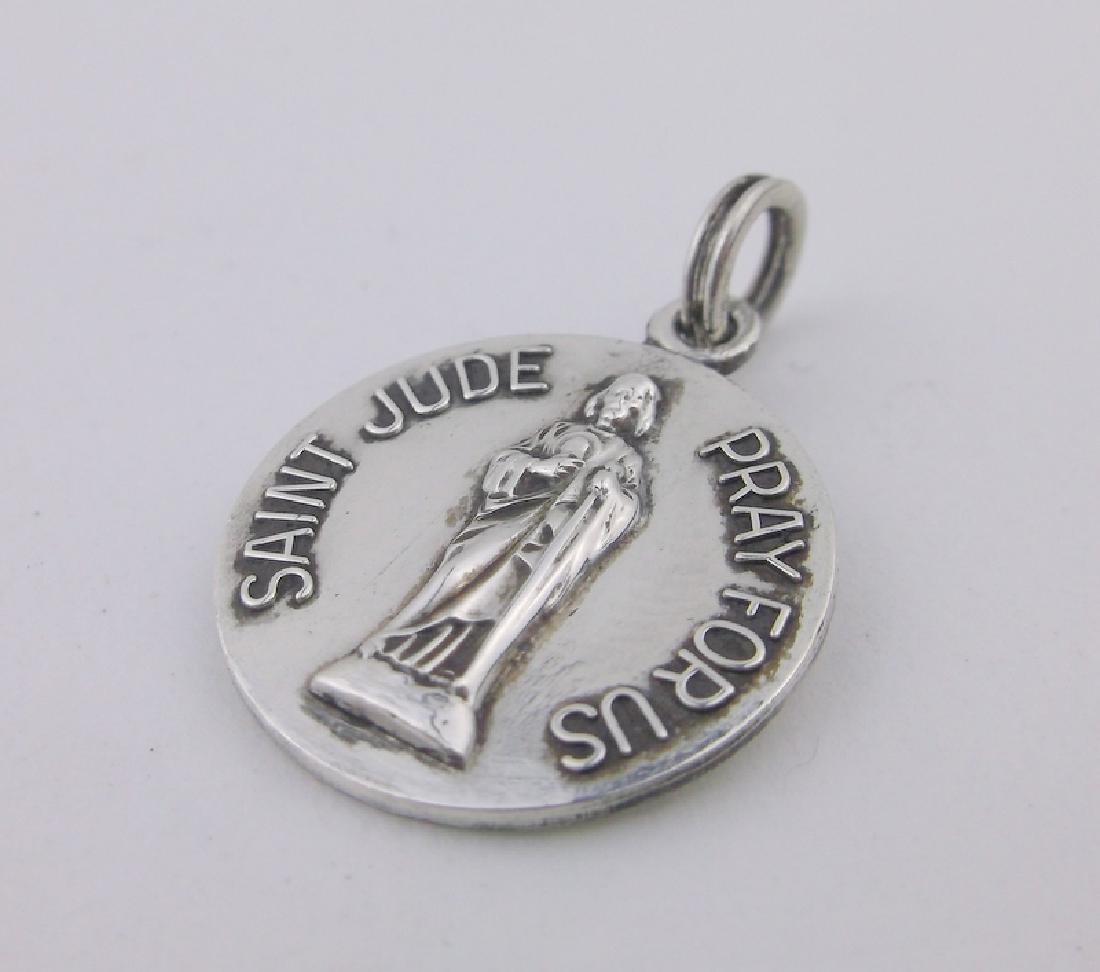 Gorgeous Antique Sterling St Jude Pendant Catholic: excellent condition