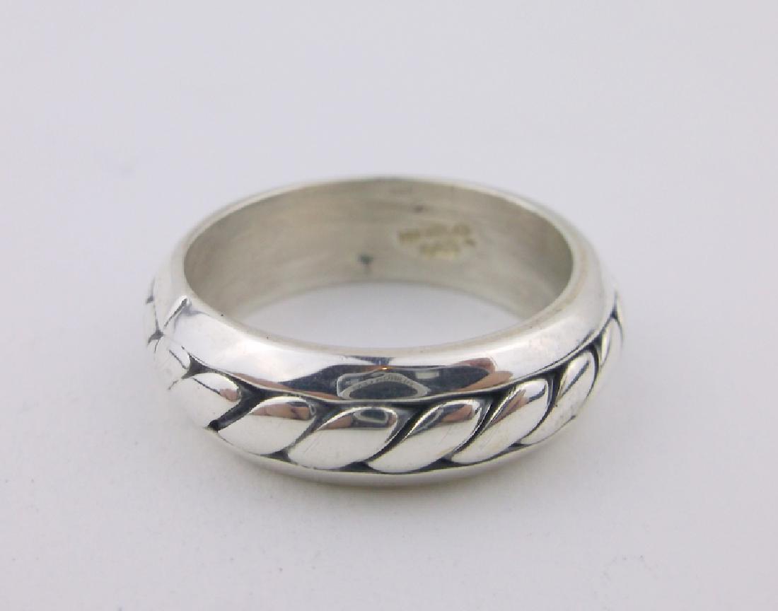 Stunning Thick Sterling Wedding Band Ring 8 Heavy (1 of 2)