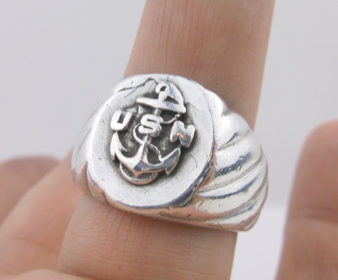 Antique Huge Sterling US Navy Ring 11.5 Gorgeous (1 of 3)