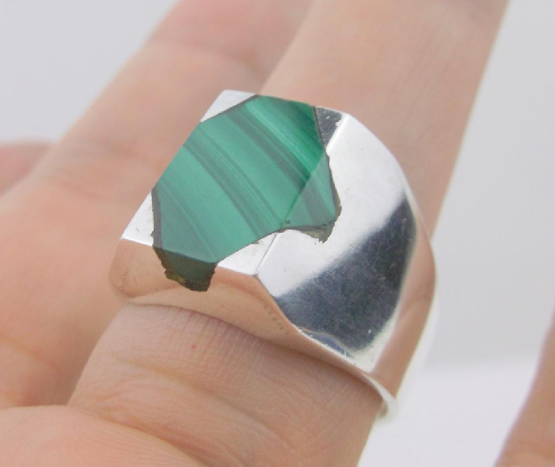 Huge Taxco Sterling Malachite Ring 12.5 Stunning (1 of 4)