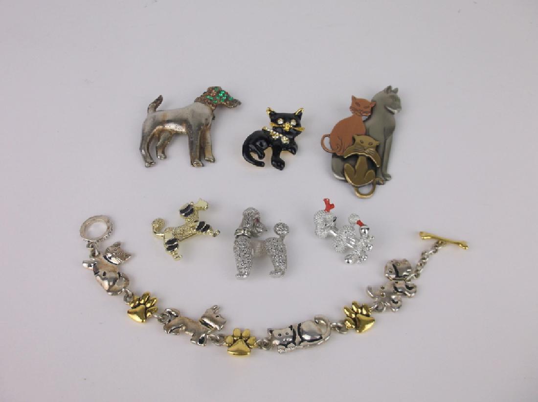 Vintage Dogs & Cats Brooch Jewelry Lot (1 of 3)