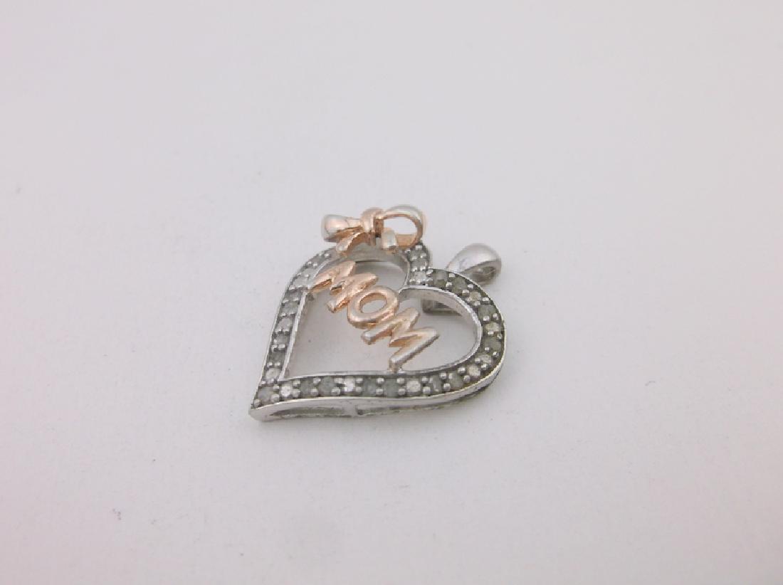 Gorgeous Sterling Gen Diamond Mom Pendant (1 of 1)
