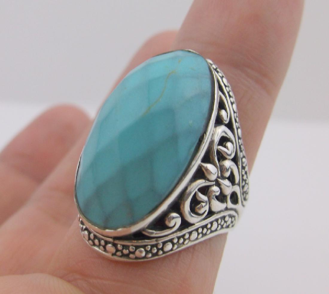 Stunning Sterling Silver Turquoise Ring 7 Huge (1 of 3)