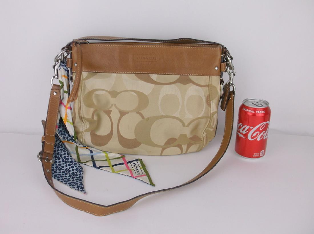 Large Coach Leather Canvas Handbag Purse (1 of 4)