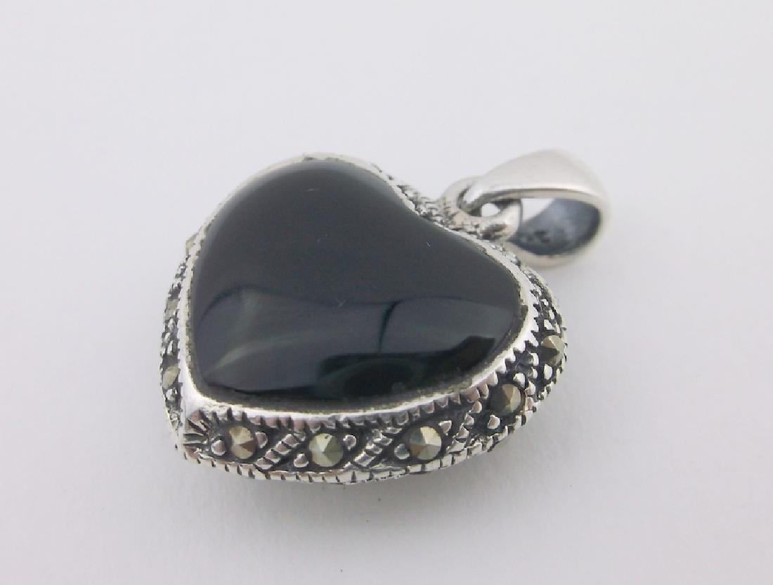 Gorgeous Sterling Reversable Onyx MOP Pendant (1 of 2)
