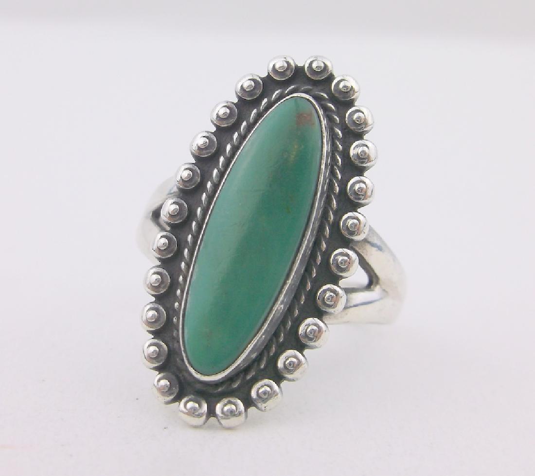 Gorg Navajo Sterling Turquoise Ring 7 Adjustable (1 of 2)