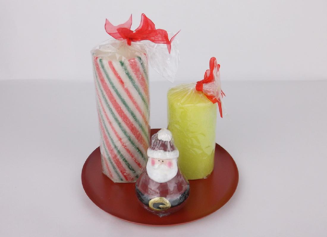 New In Box Christmas Candle Set with Tray (1 of 2)