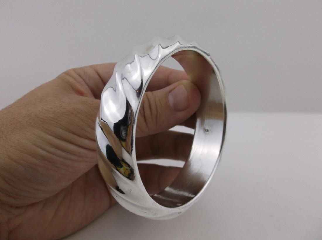 Stunning Huge Sterling Silver Bangle Bracelet Thick (1 of 4)