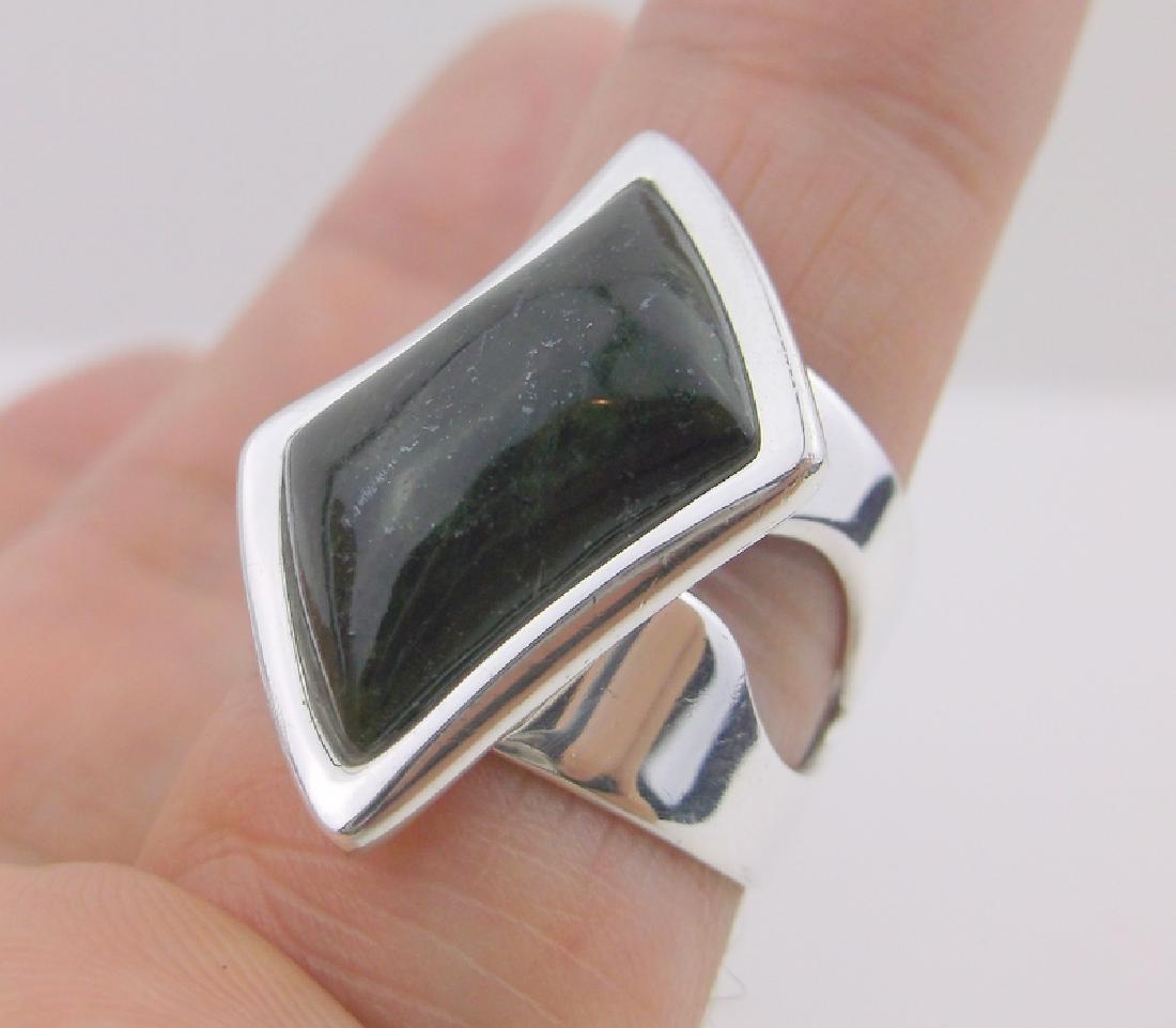 Stunn Desert Rose Sterling Green Stone Ring 7.5 (1 of 3)