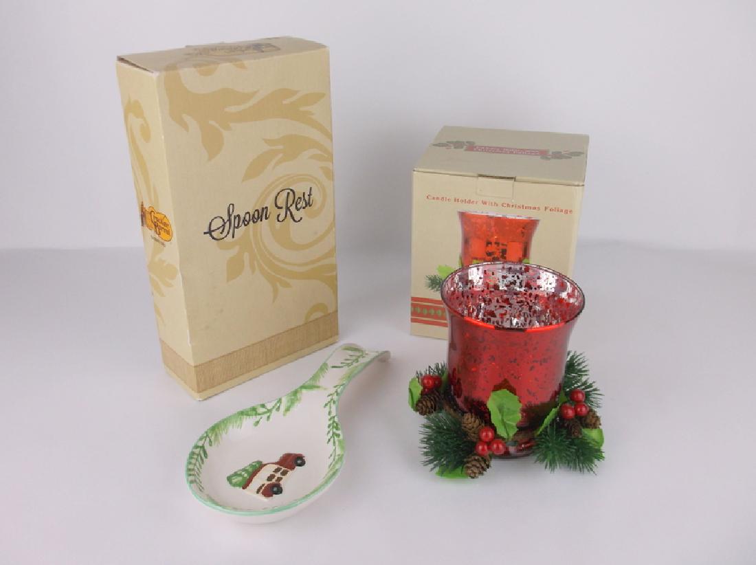 New In Box Cracker Barrel Christmas Candle Holder + (1 of 3)
