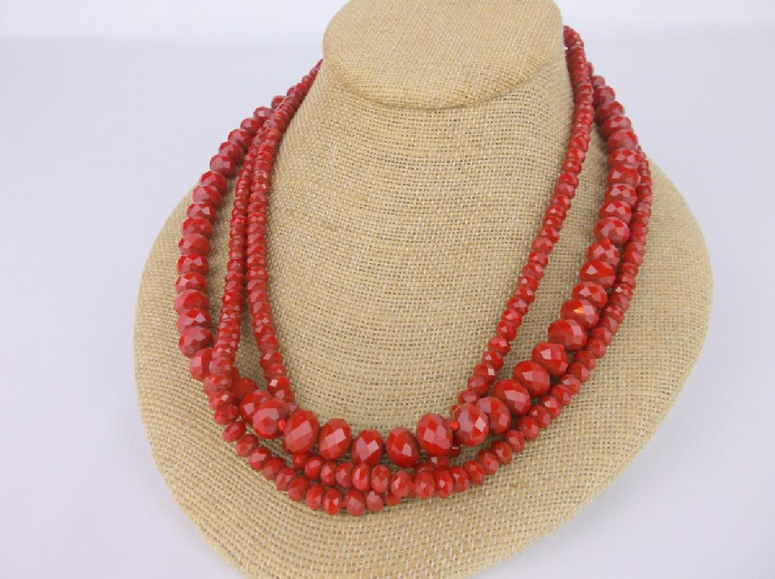 Stunning Sterling Silver Red Gemstone Necklace (1 of 3)