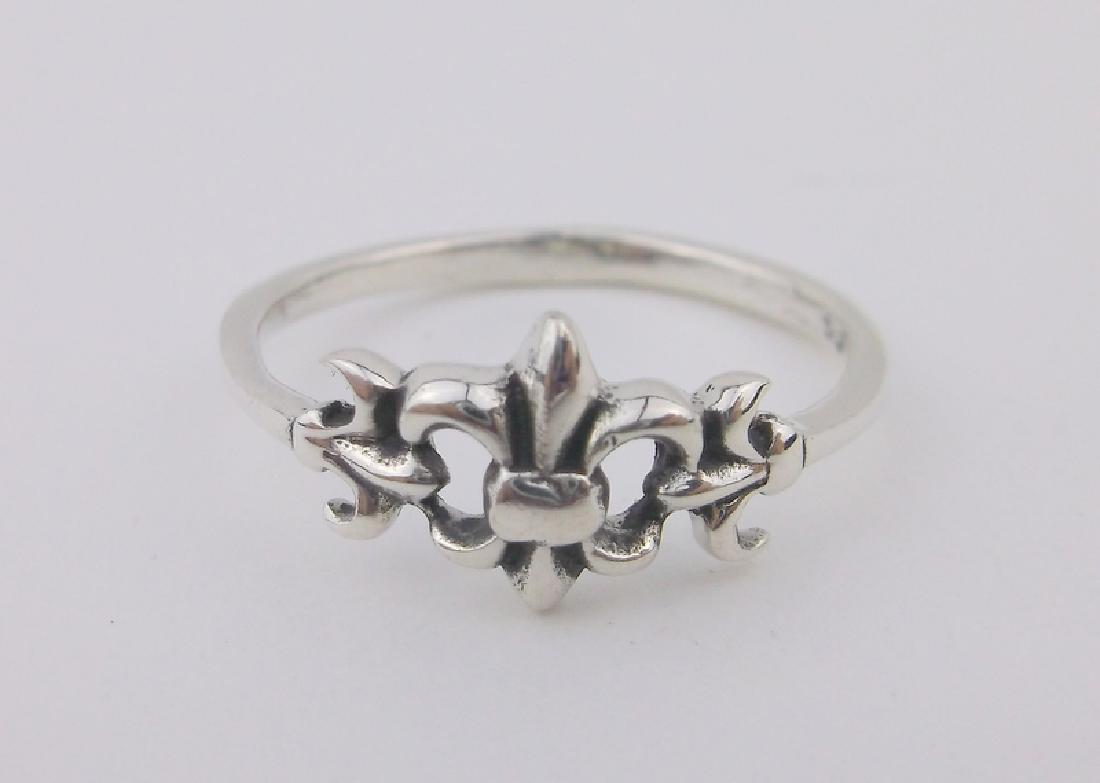 Stunning Sterling Silver Fleur De Lis Ring 7 (1 of 1)