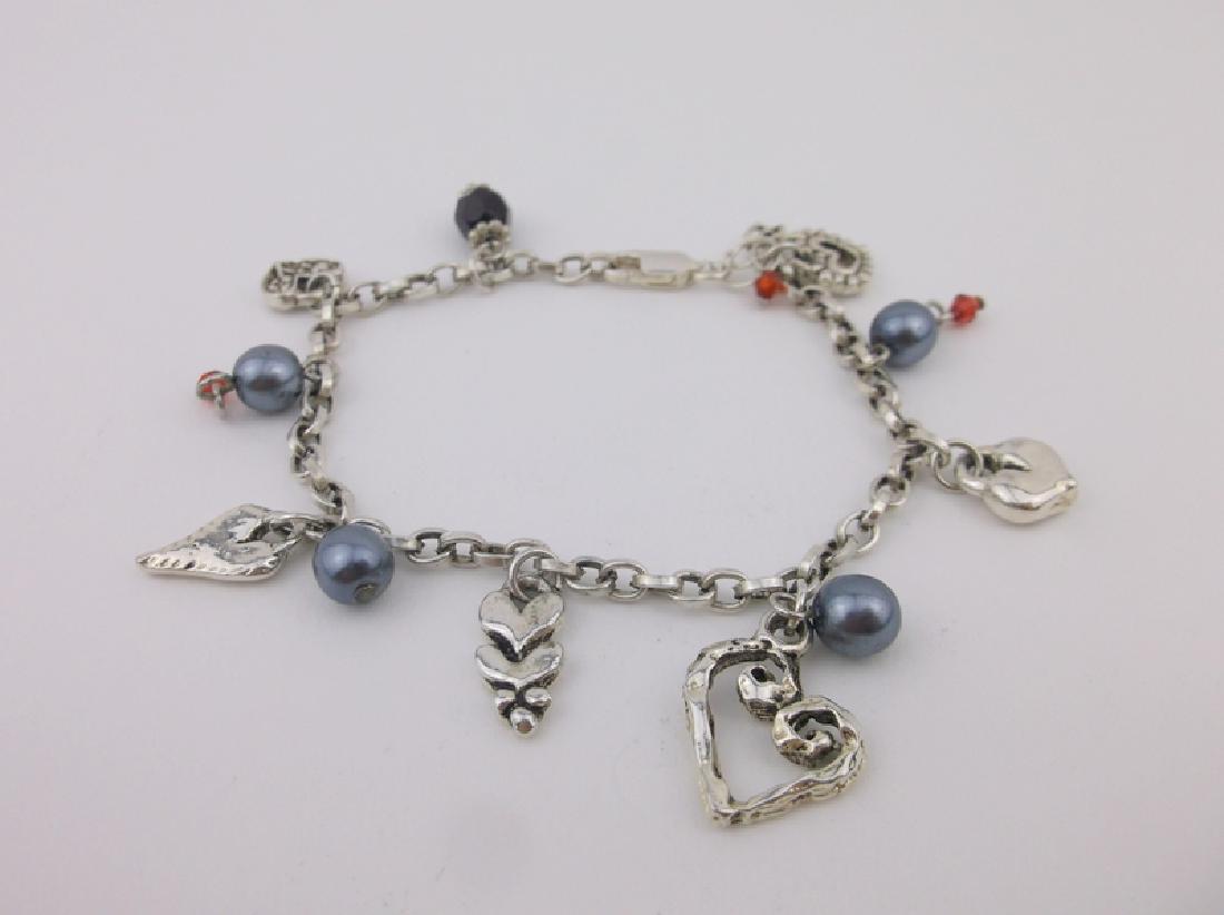 Stunning Sterling Silver Heart Charm Bracelet (1 of 1)