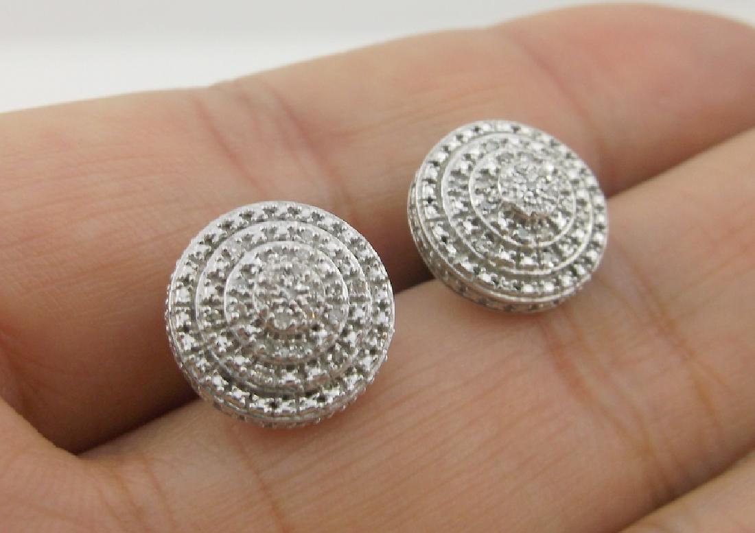 Stunning Sterling Genuine Diamond Earrings Large (1 of 3)