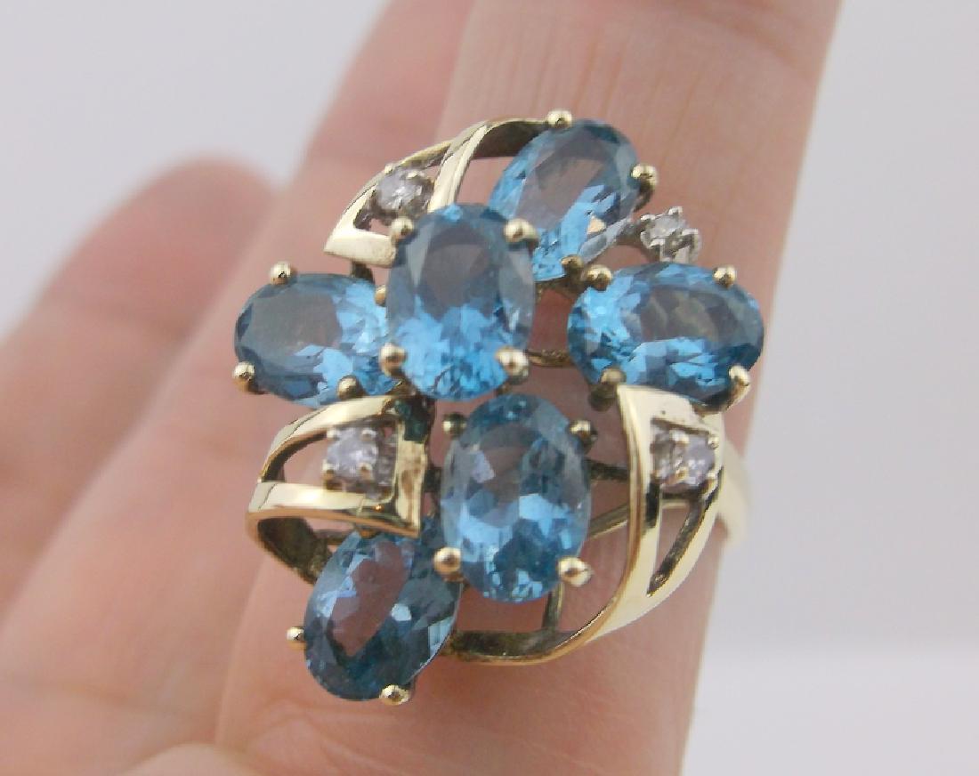 Incredible 14kt Gold Diamond Topaz Ring 7 Large (1 of 4)