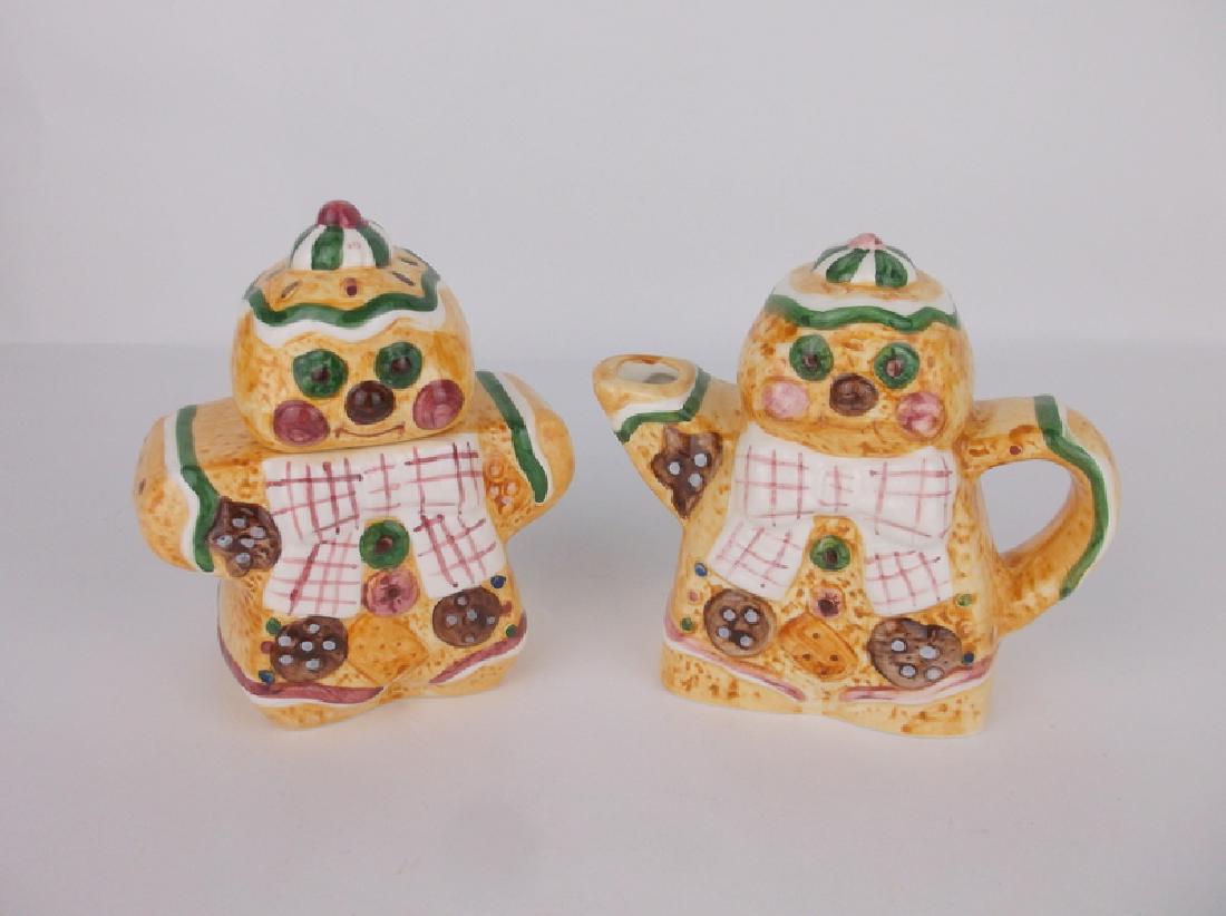 New In Box Christmas Cream & Sugar Set Gingerbread Man (1 of 2)