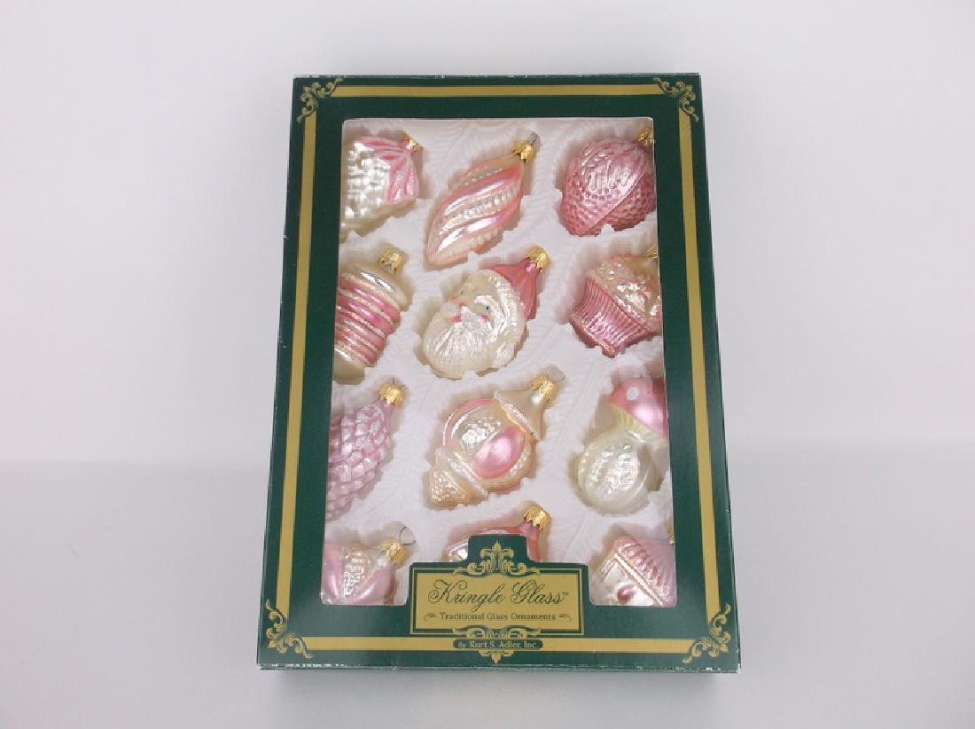 New Kurt Adler Glass Ornament Set Christmas: new in box