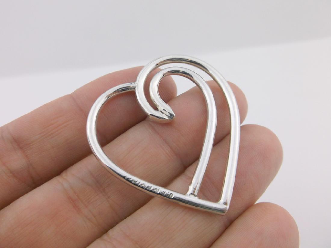 Stunning Heavy Sterling Silver Heart Pendant Large (1 of 2)
