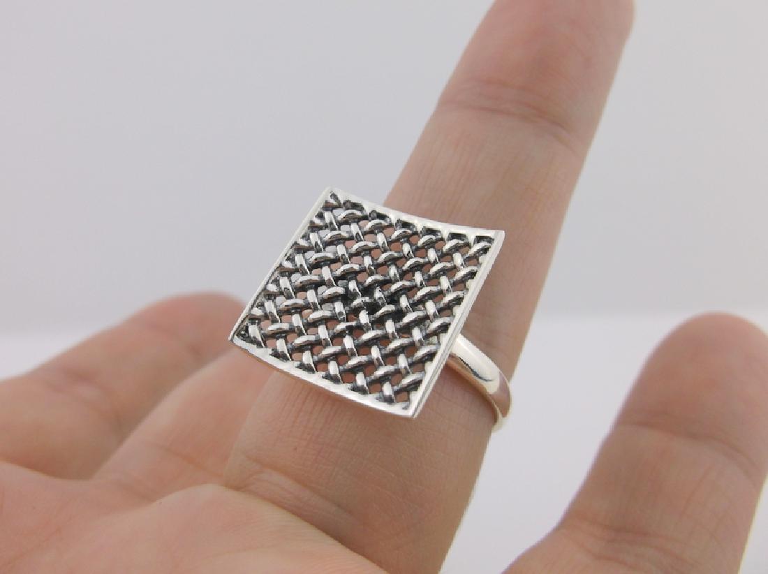 Stunning Sterling Silver Mesh Top Ring 10 (1 of 2)