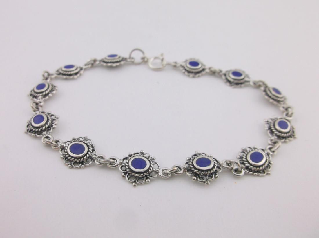 Stunning Sterling Silver Lapis Bracelet (1 of 1)