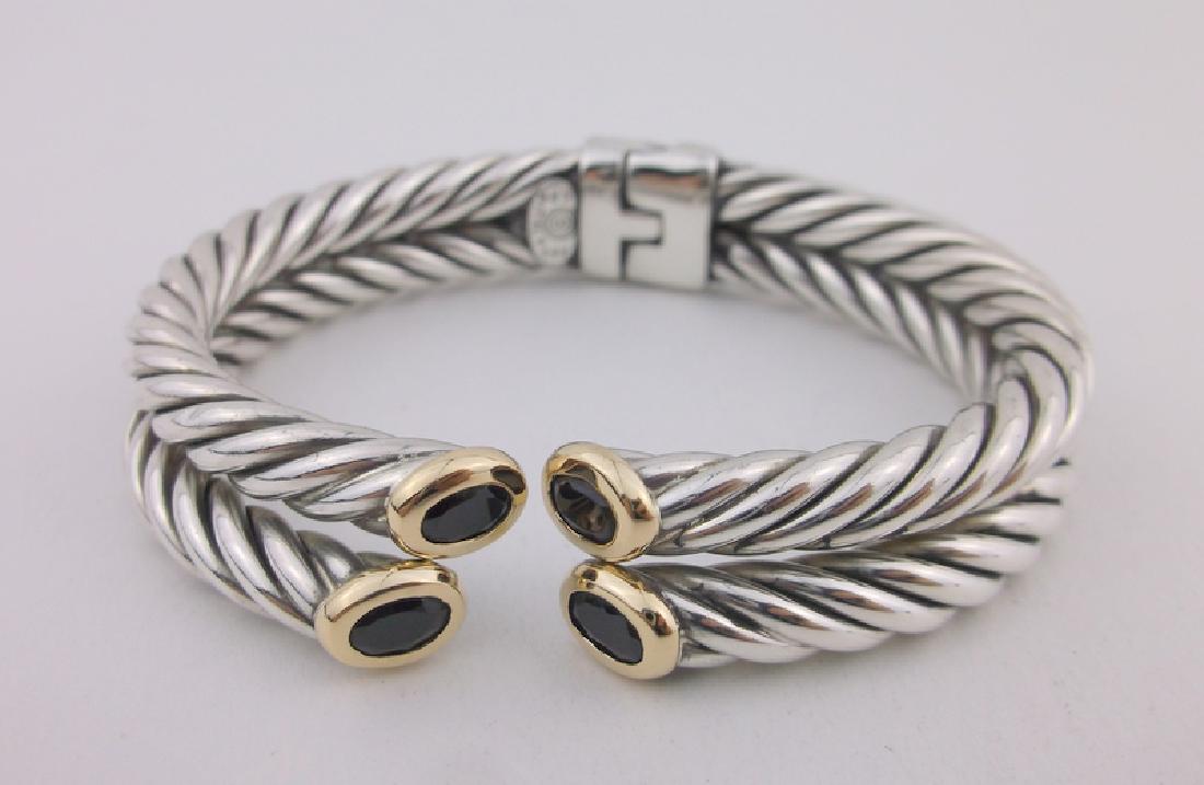 Stunning Heavy 14kt Gold Sterling Silver Bracelet Thick (1 of 6)