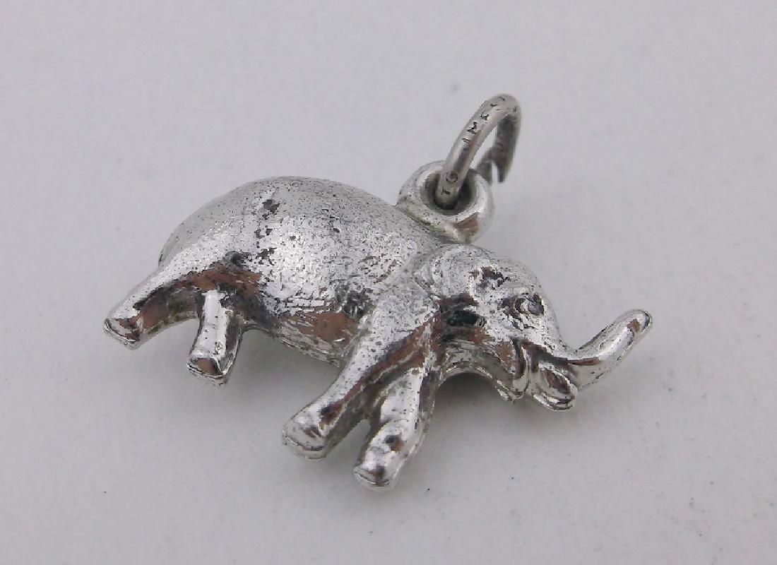 Gorgeous Antique JMF Sterling Silver Elephant Charm: excellent condition