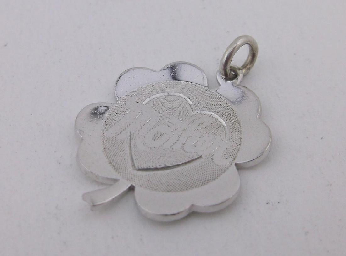 Gorgeous Antique Sterling Shamrock Mom Pendant: excellent condition