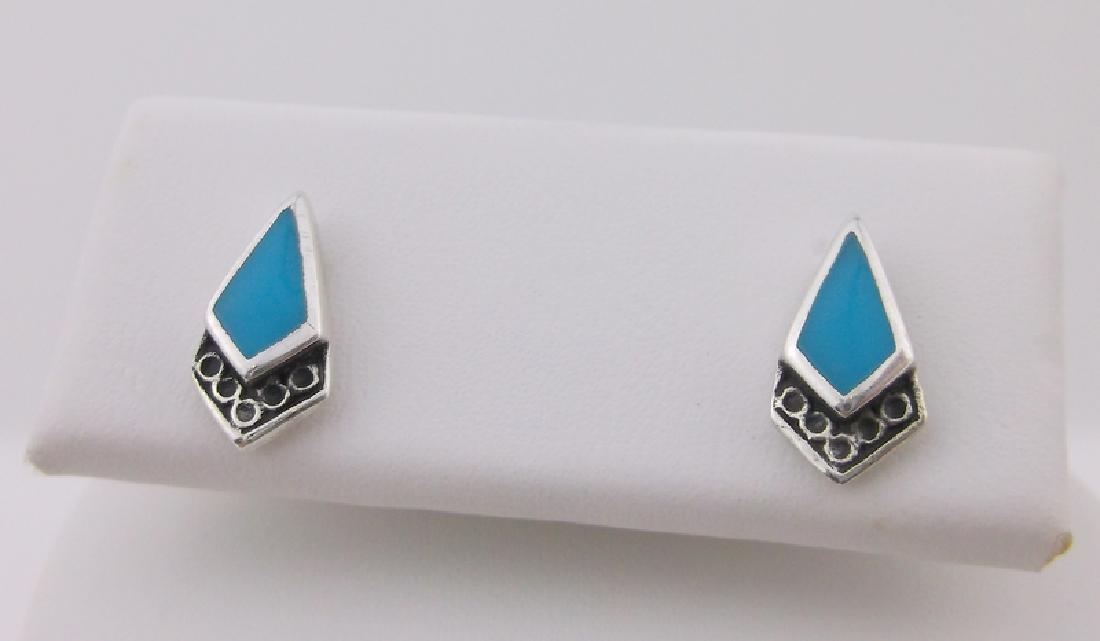 Stunning Sterling Silver Turquoise Stud Earrings (1 of 1)
