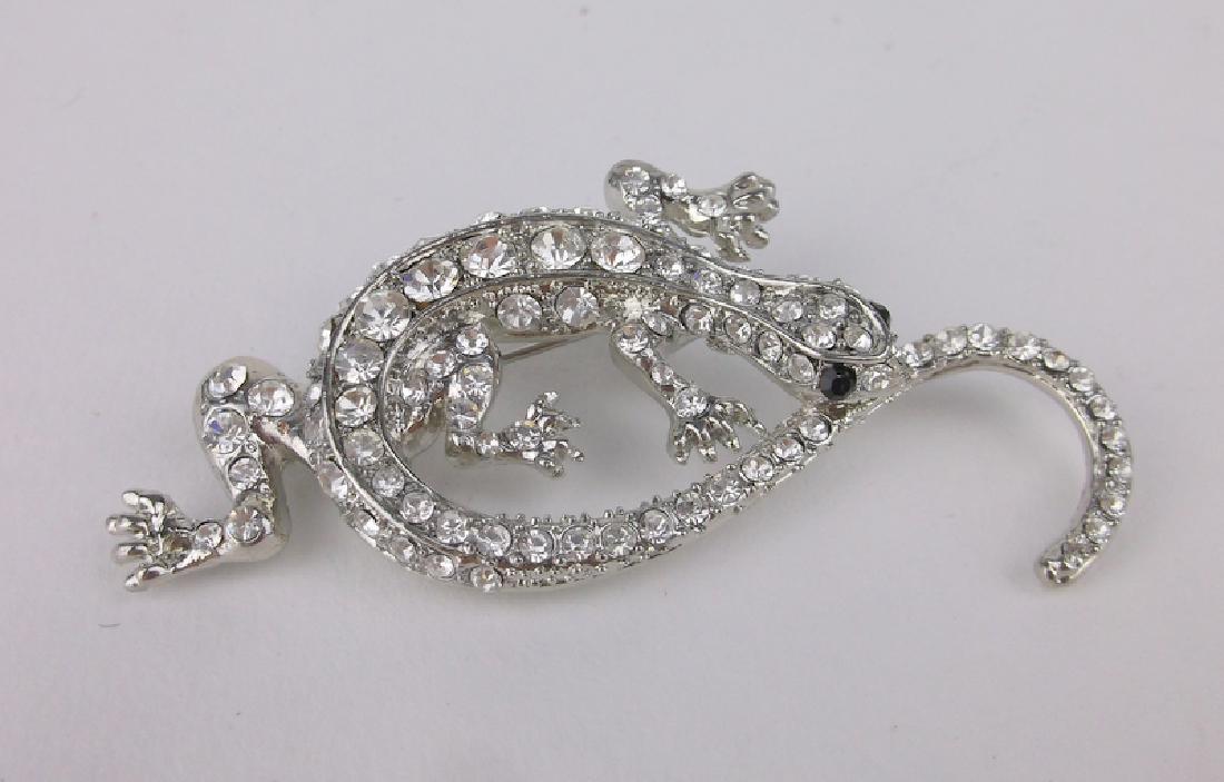 Stunning Large Rhinestone Gecko Lizard Brooch (1 of 2)