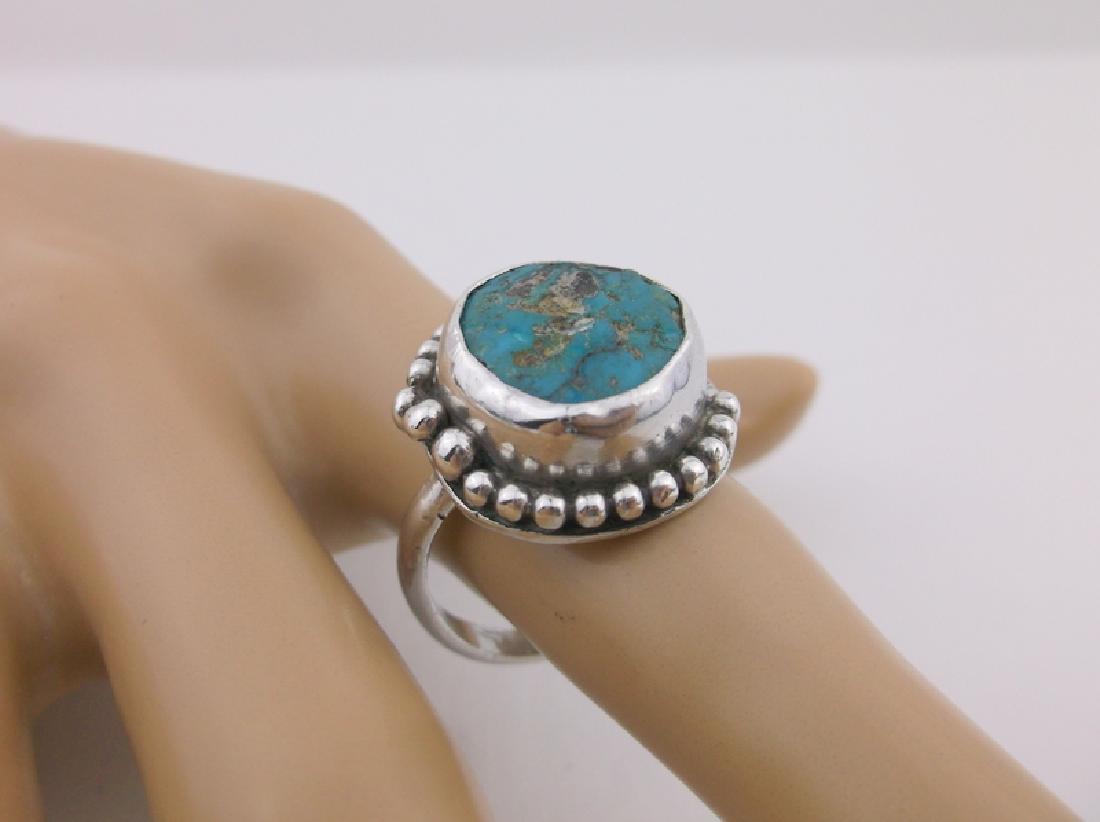 Vint Navajo Sterling Silver Turquoise Ring 10 E (1 of 2)