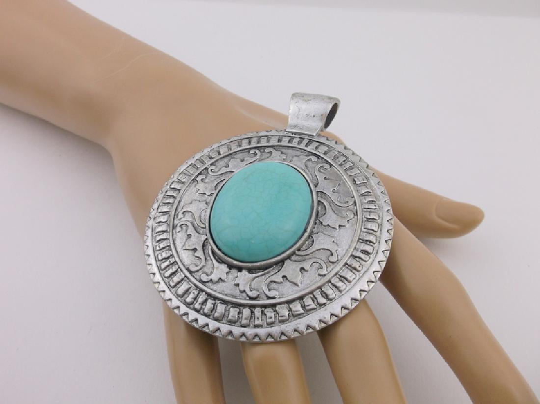 Stunning Huge Southwestern Turquoise Pendant (1 of 2)
