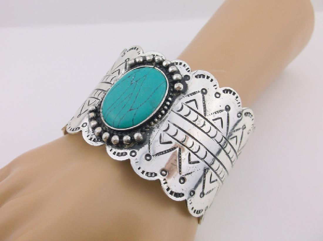 Stunning Huge Southwestern Turquoise Cuff Bracelet (1 of 2)