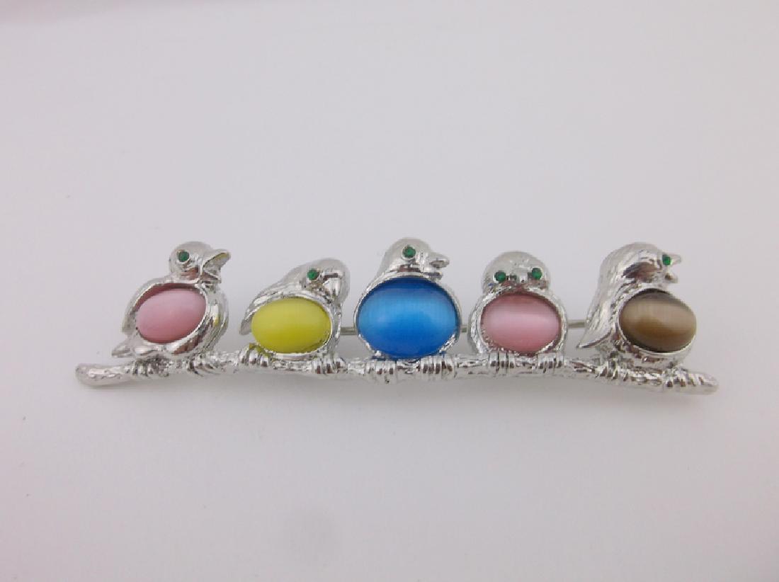 Stunning Long Gemstone Bird Brooch (1 of 1)