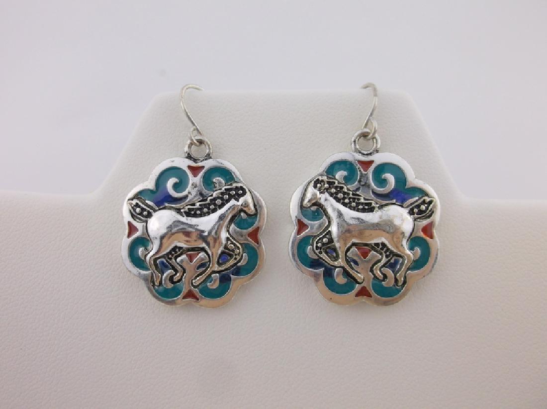 Stunning Enameled Horse Earrings (1 of 1)
