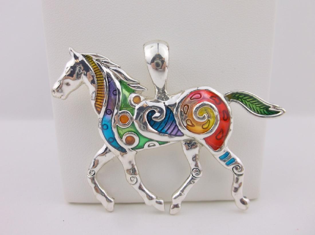 Stunning Enameled Horse Pendant Large (1 of 1)