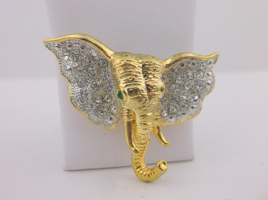 Stunning Rhinestone Elephant Brooch (1 of 1)