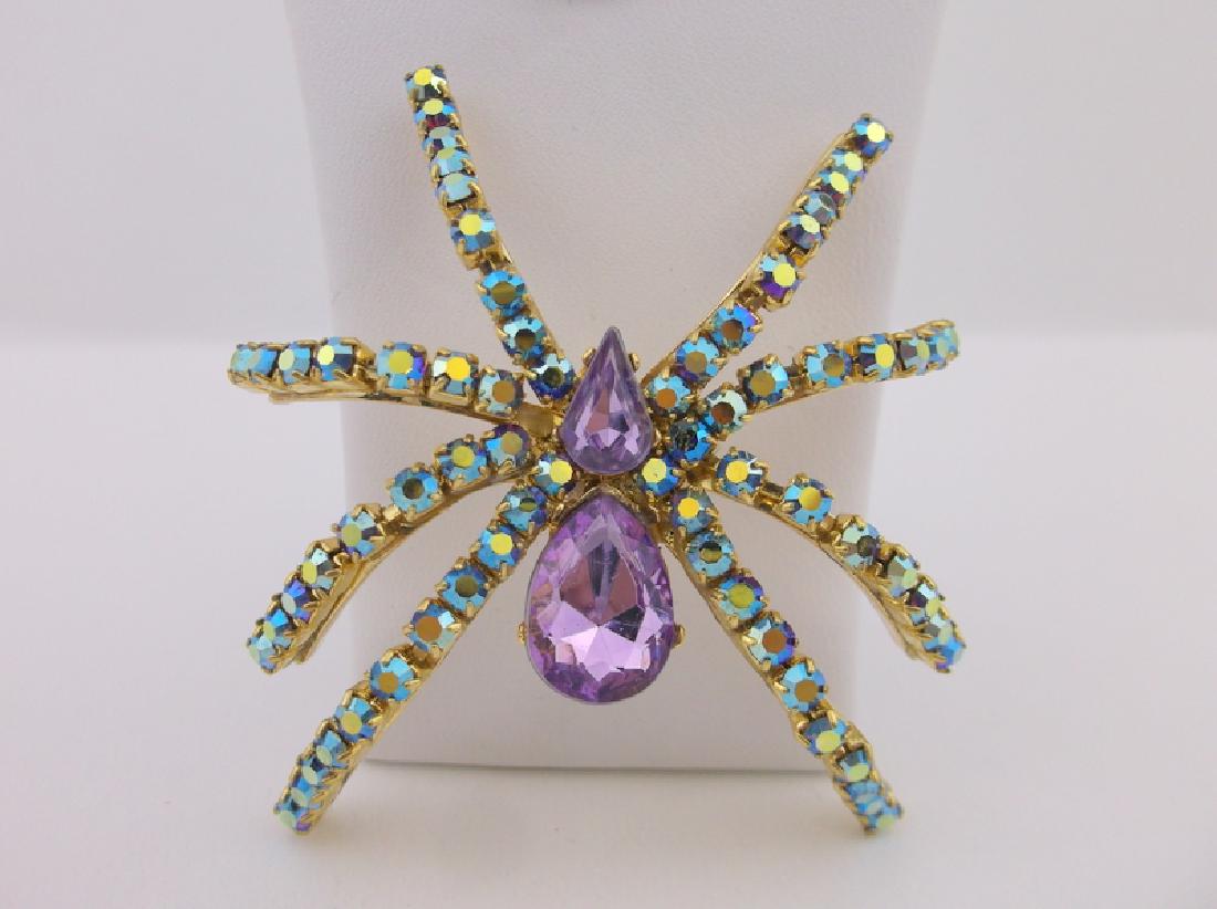Incredible Large Rhinestone Spider Brooch (1 of 2)