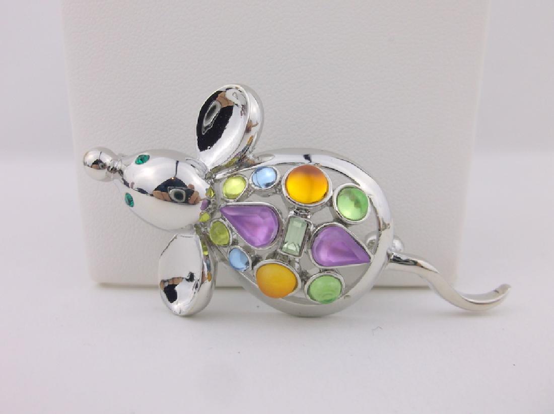 Stunning Large Rhinestone Mouse Brooch (1 of 1)
