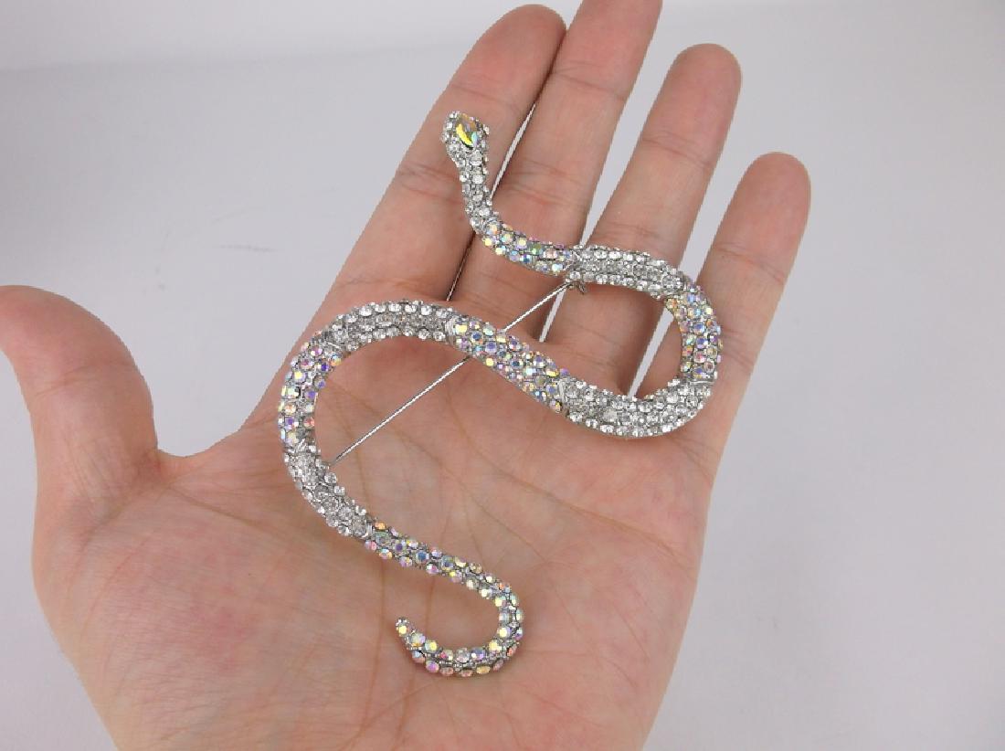Incredible Huge Rhinestone Snake Brooch (1 of 3)