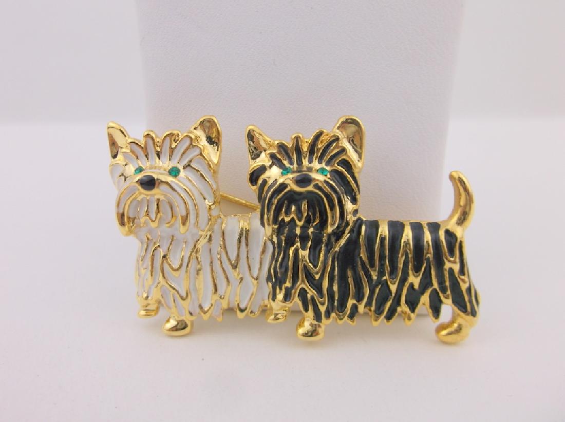 Stunning Enameled Rhinestone Dog Brooch (1 of 1)